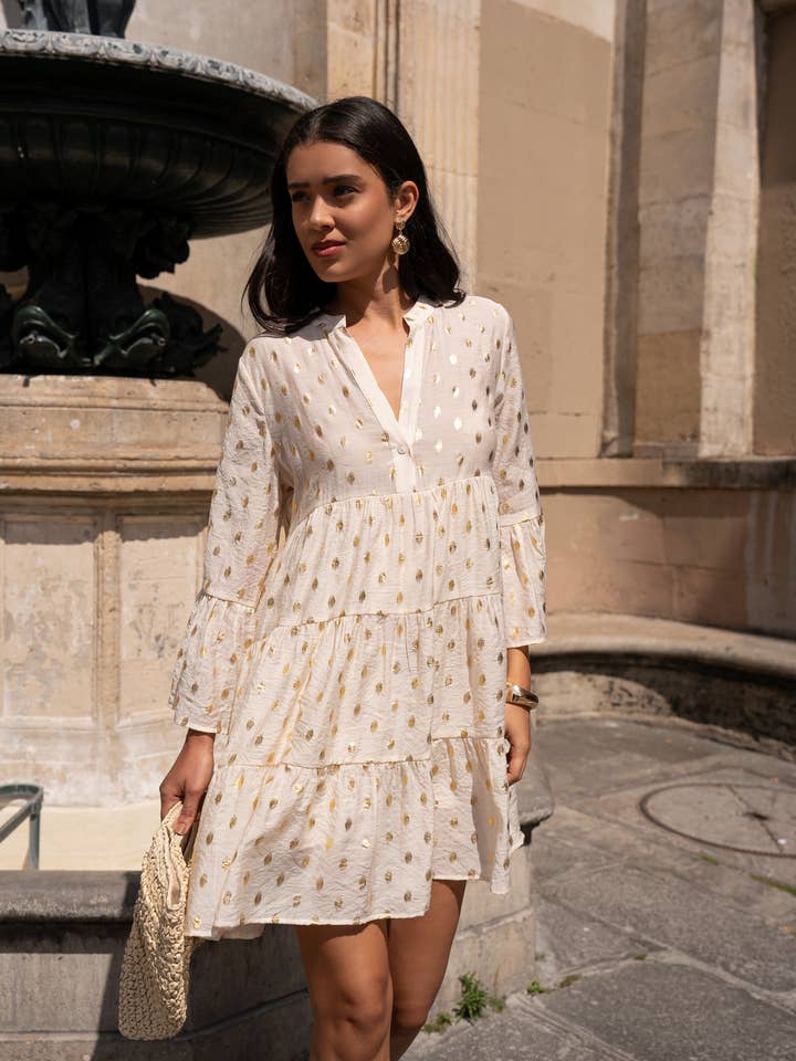 CHOKLATE PARIS - Wholesale Dress - Women's - Short printed silk dress Saint-Tropez - CK08110-25