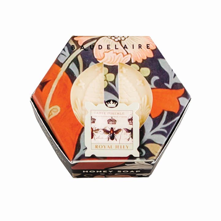 Baudelaire – wholesale Bar Soap – Royal Jelly Honey Soap Hex Box 3.5oz