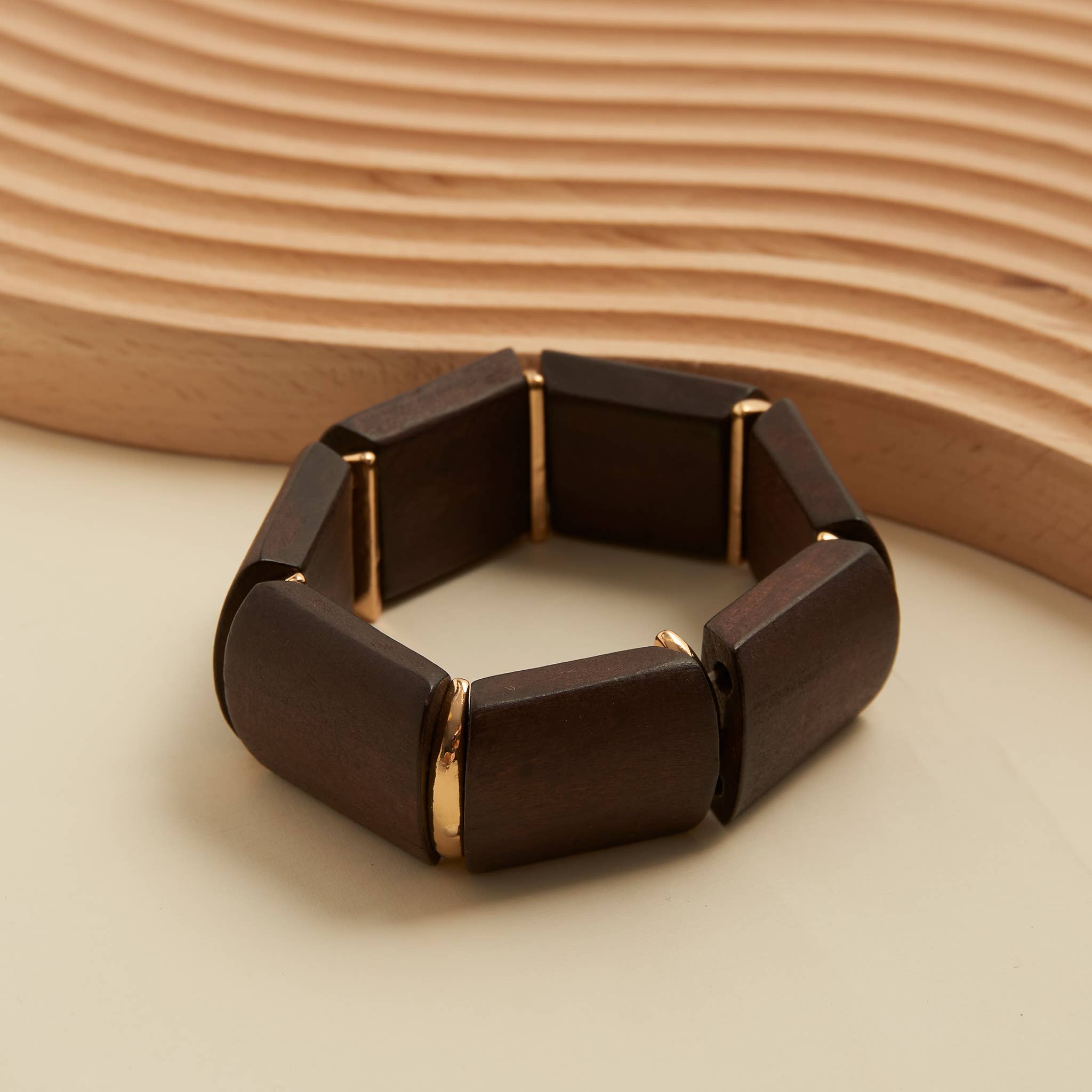 Elsie & Zoey - Wholesale Beaded Bracelet - Tova Chunky Wooden Stretch Bracelet2