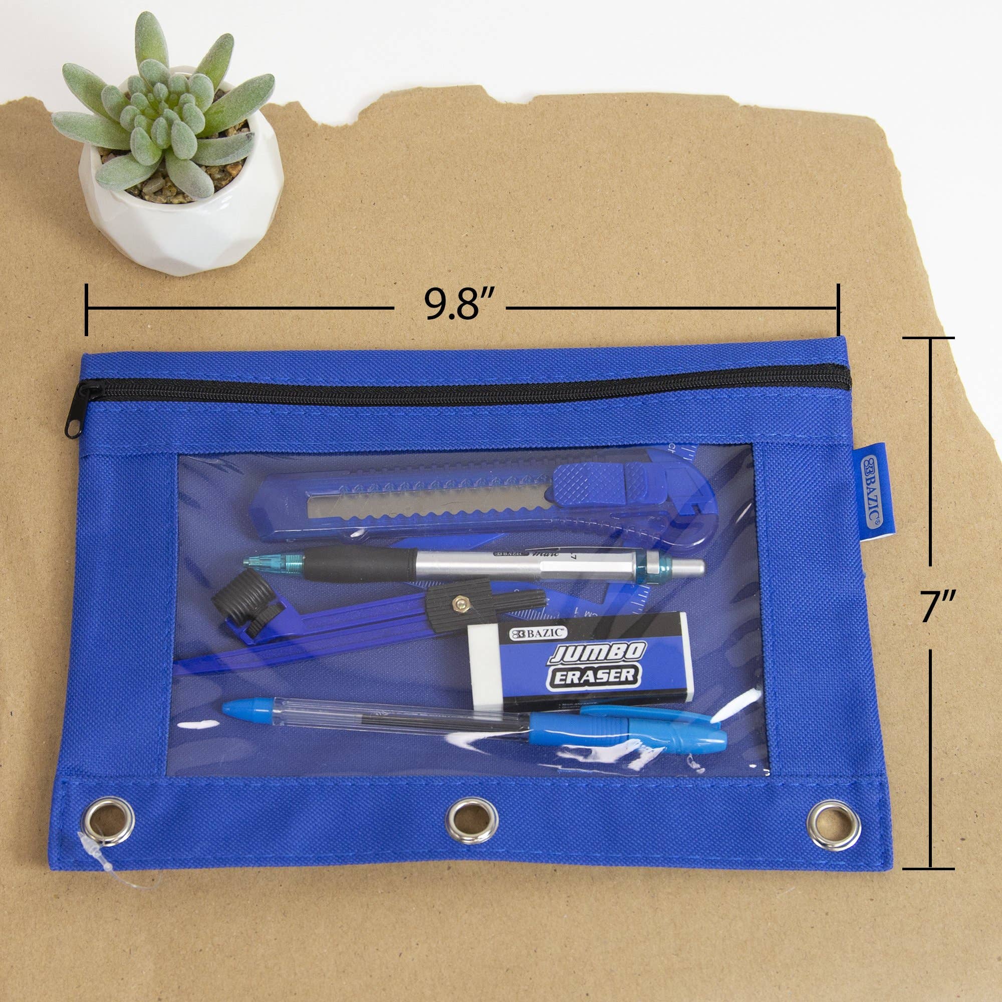 Luna Office Supply -  Everyday Essential - Vente Étuis/trousses à crayons - Pochette à crayons Pochette à 3 anneaux avec fenêtre transparente2