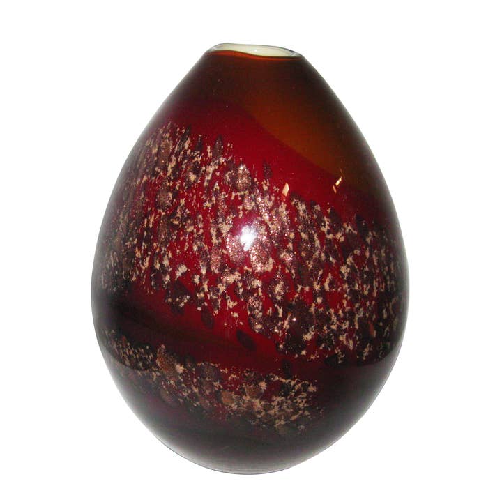 Red High Gloss Hand Blown Art Glass Vase for wholesale by Dale Tiffany