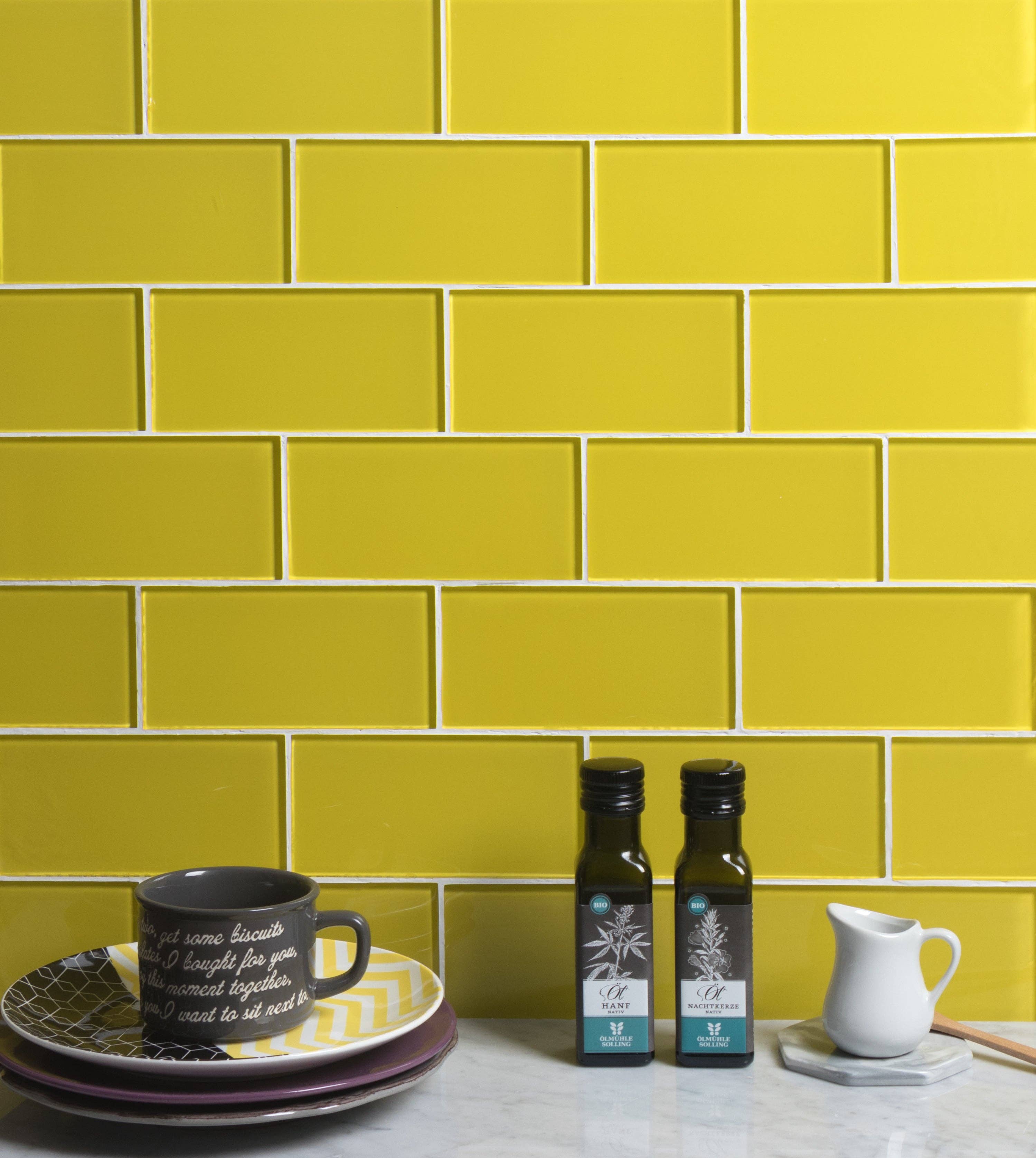 WS Tiles - Vente Carrelages muraux - Carreau de mosaïque en verre de 3" x 6", dosseret pour cuisine et salle de bain - 5 pieds carrés par carton60