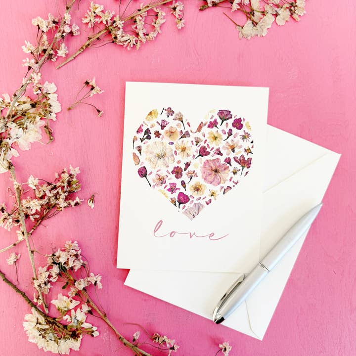 Cherry Blossom Love card for wholesale by FloreOrganicBotanics