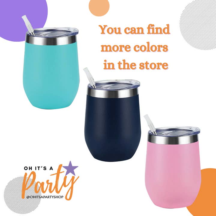 Oh It's A Party - Wholesale Insulated Mug/Tumbler - the Real Housewives 12Oz Wine Tumbler, Stainless Steel Black3