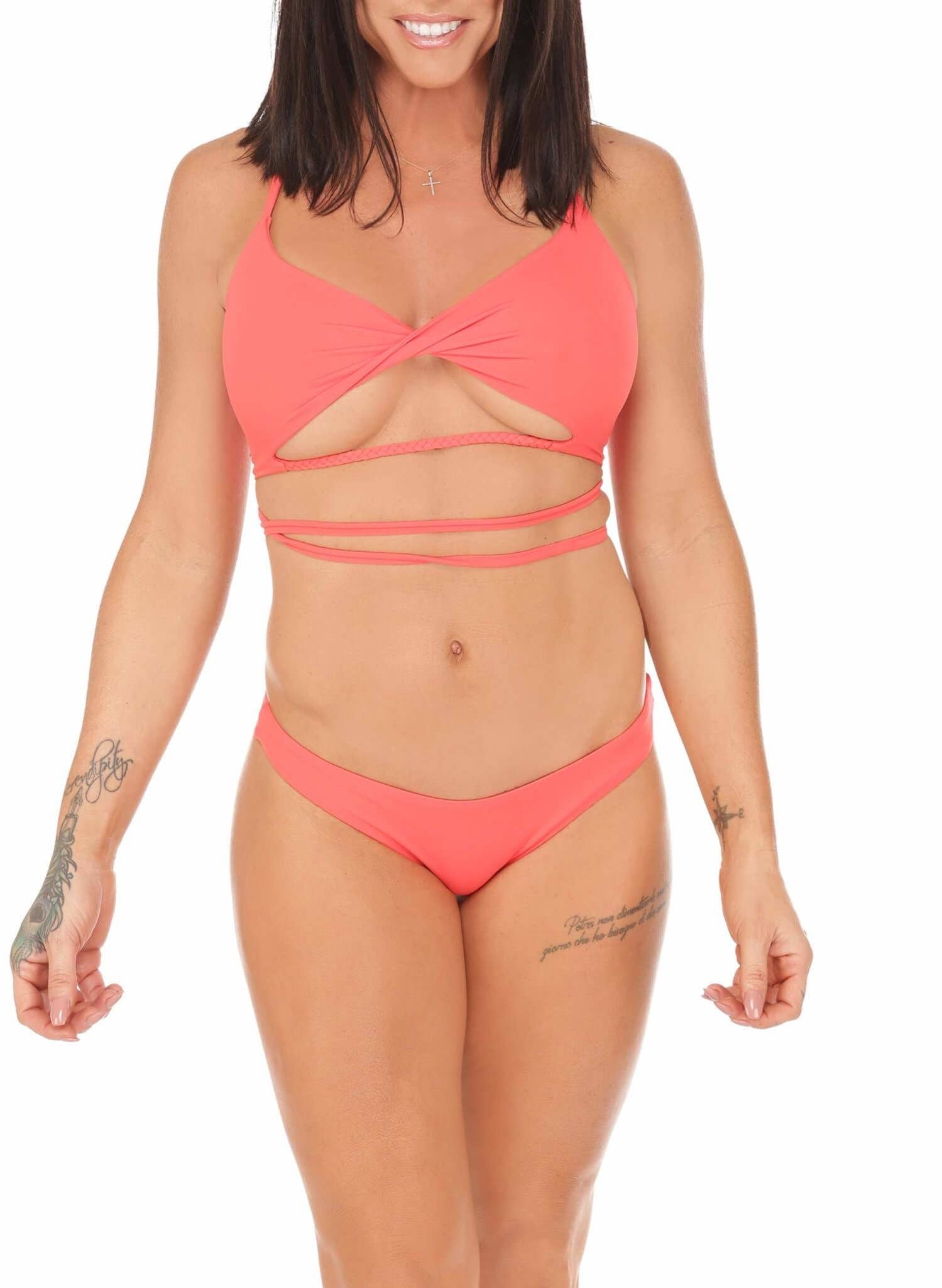 Salty Mermaid - Wholesale Swim Bottoms - Women's - Raja Ruched Back Bottom - Coral2