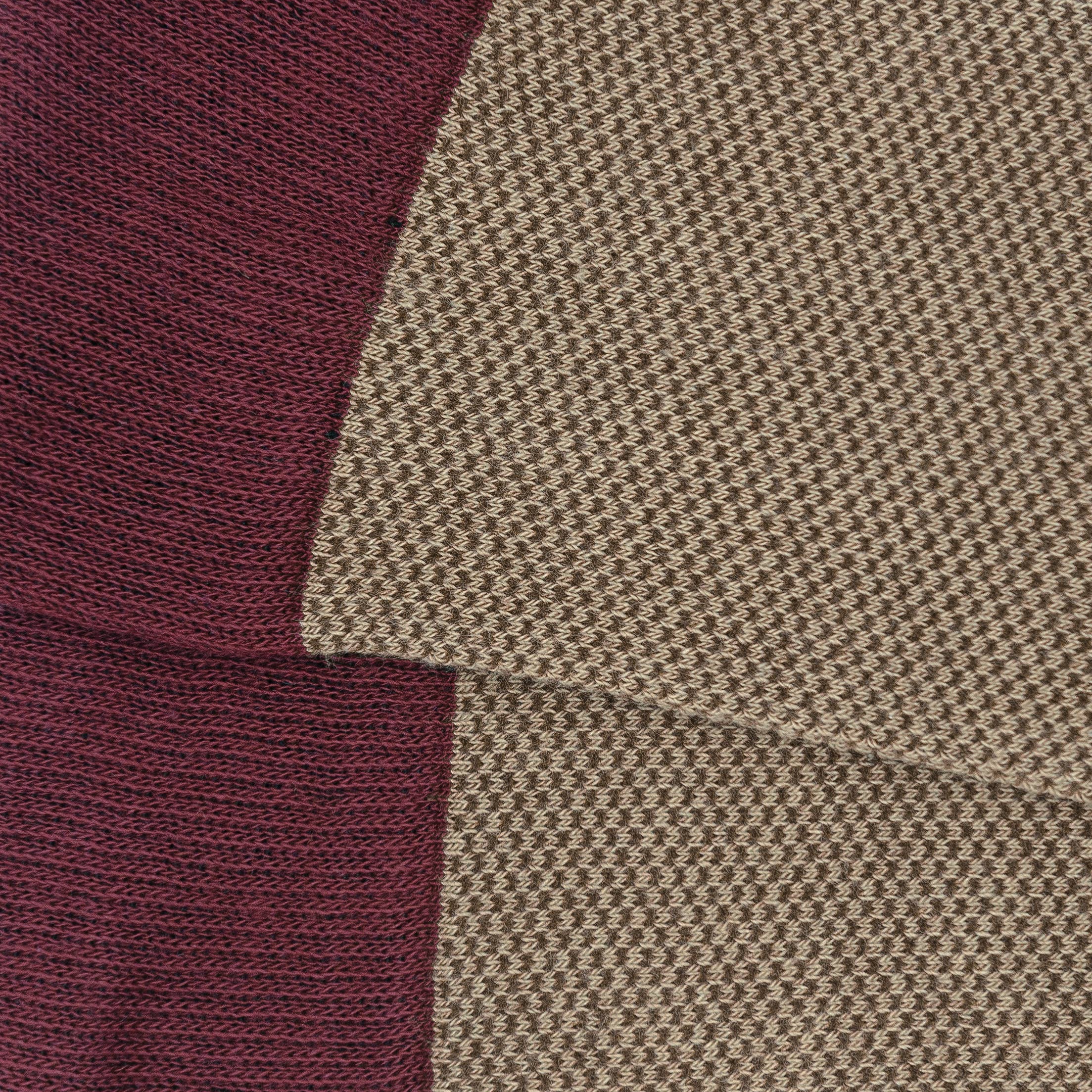 Chamel-Bordeaux MissCalcetin Low Cane Partridge Eye Camel-Burgundy en vente sur Faire2