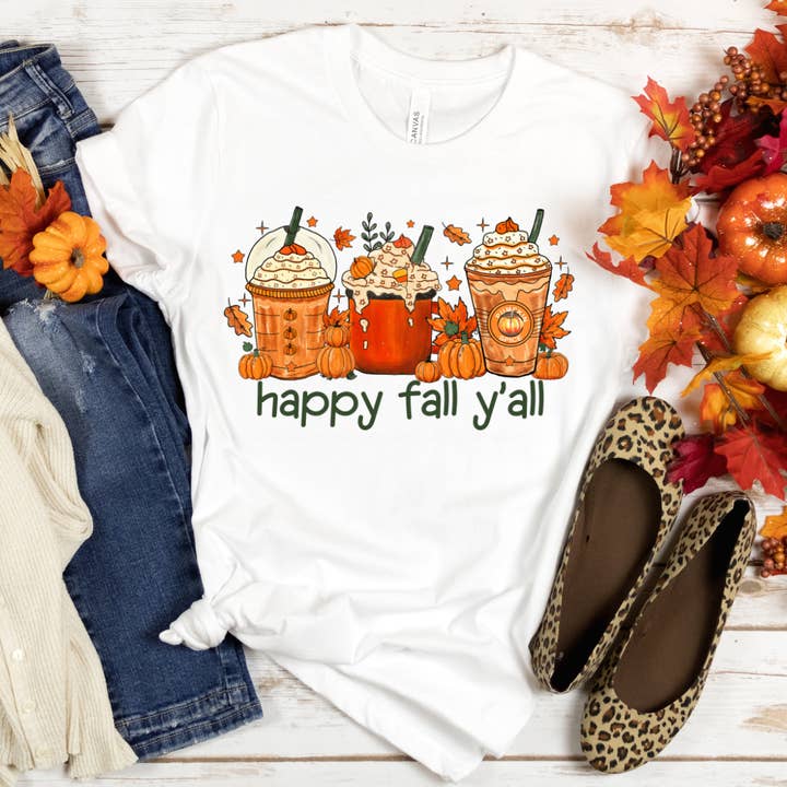 Happy Fall Yall Fall Tee para venta al por mayor de Londas Trendy Tees