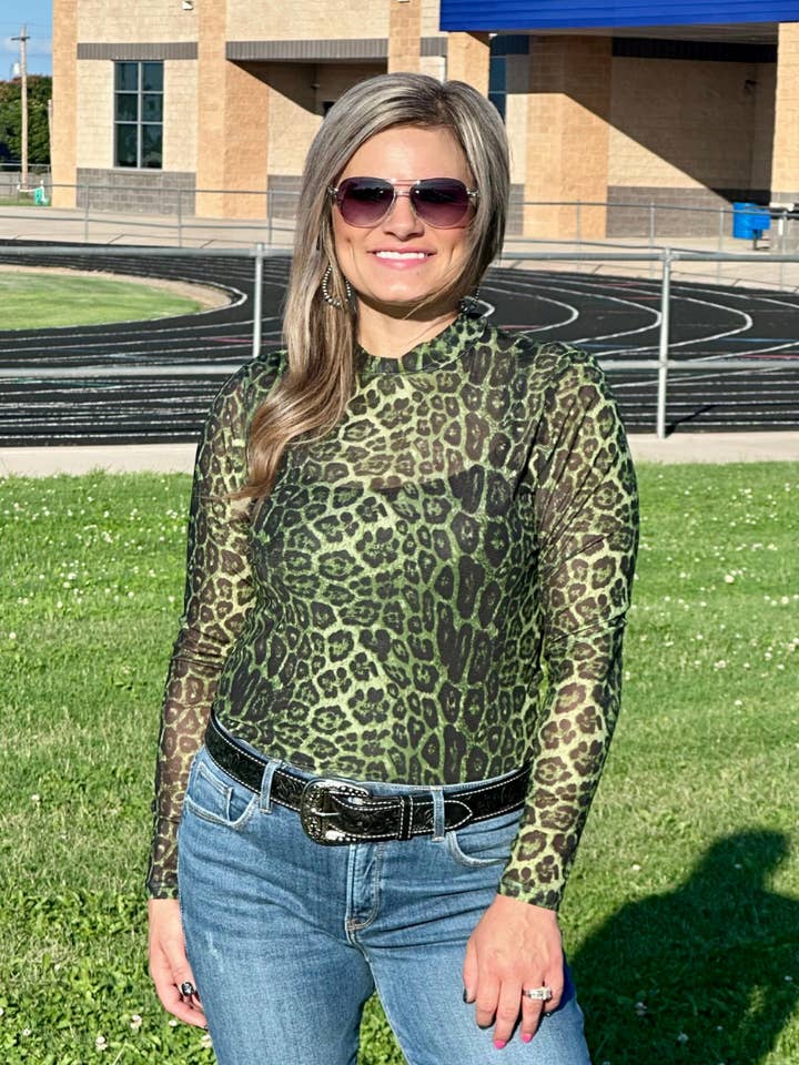 Top de Malla Verde Sideline Spirit para venta al por mayor de Sterling Kreek