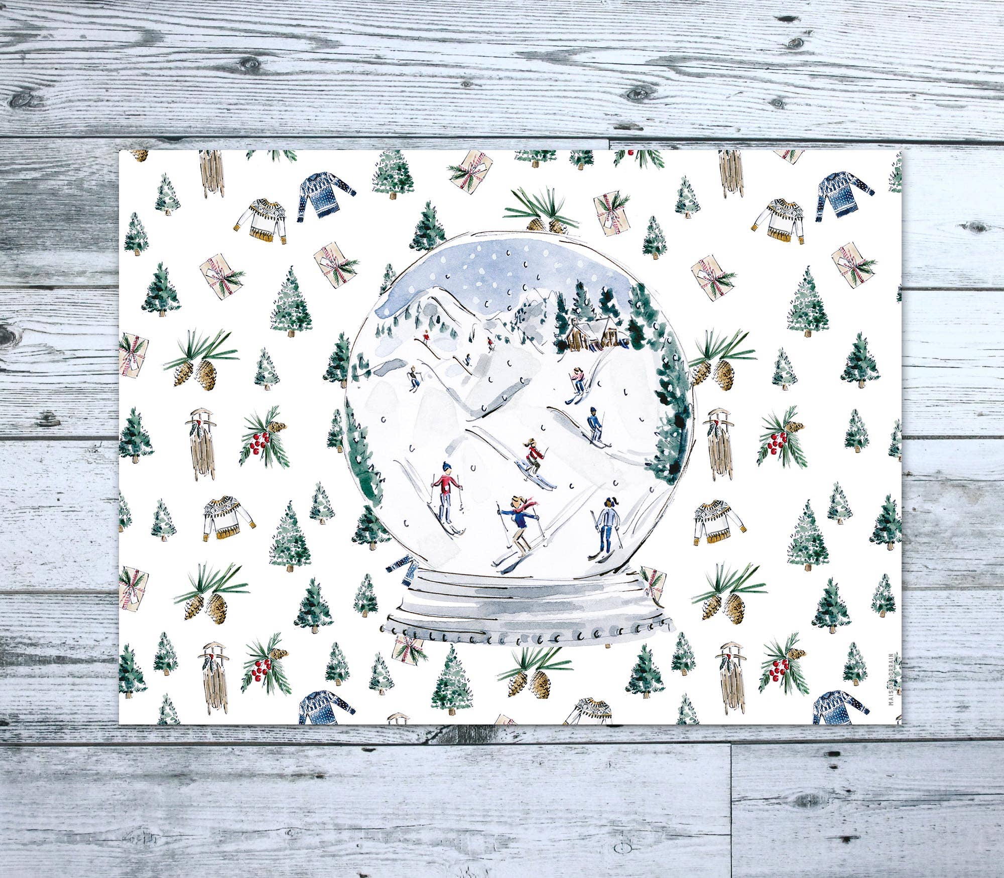 Maison Lorrain - Wholesale Placemat - Napperon de Vinyle - Boule de neige / Snow Globe0
