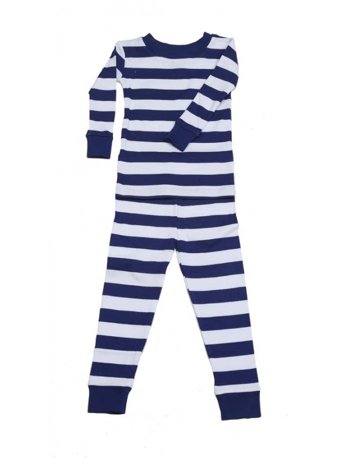 Classic Stripes Organic PJ Navy White for wholesale by New Jammies