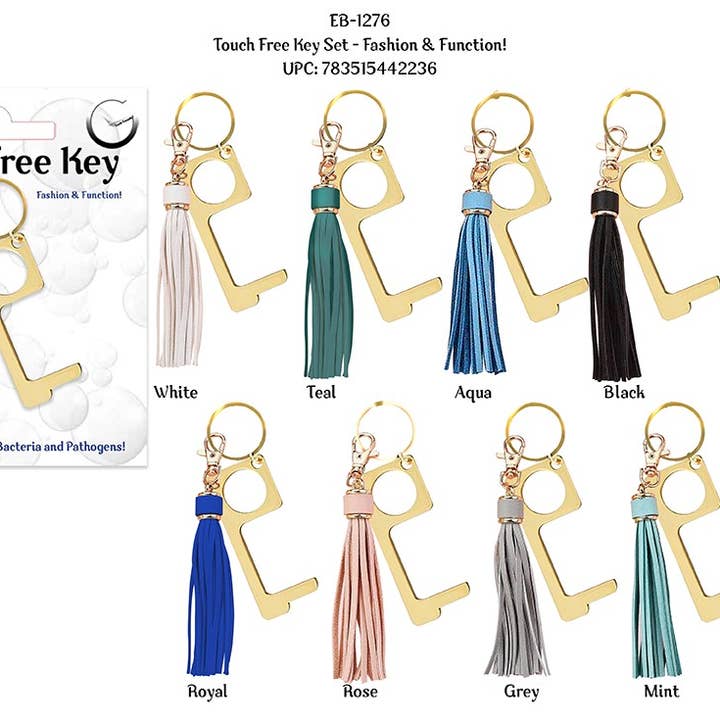 24 Pieces - Tassel & Touch Free Key Set for wholesale by Tech Trendz