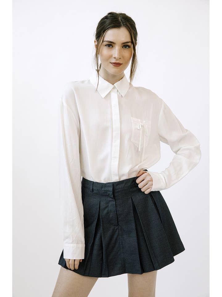 JT6157- MONOCHROMATIC BUTTON-DOWN COLLAR SHIRT for wholesale by STORIA