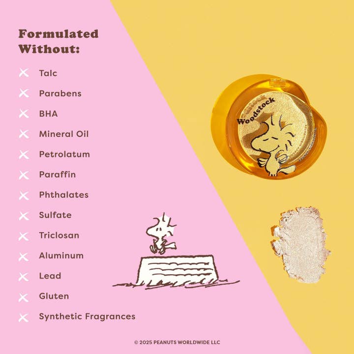 Profusion Cosmetics – wholesale Makeup highlighter – Peanuts 75th | Woodstock Bouncy Soft & Velvety Highlighter4