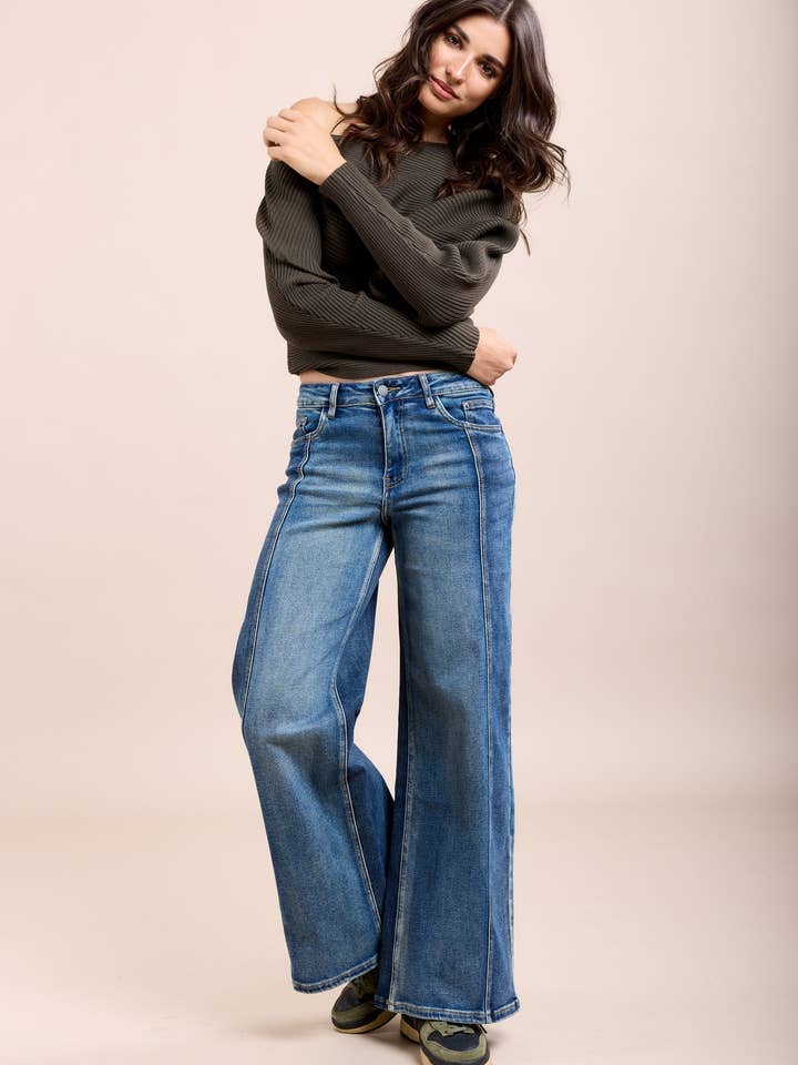 Toxik3 pantalon jean stretch extra wide nervurés bleu jean for wholesale by Toxik3