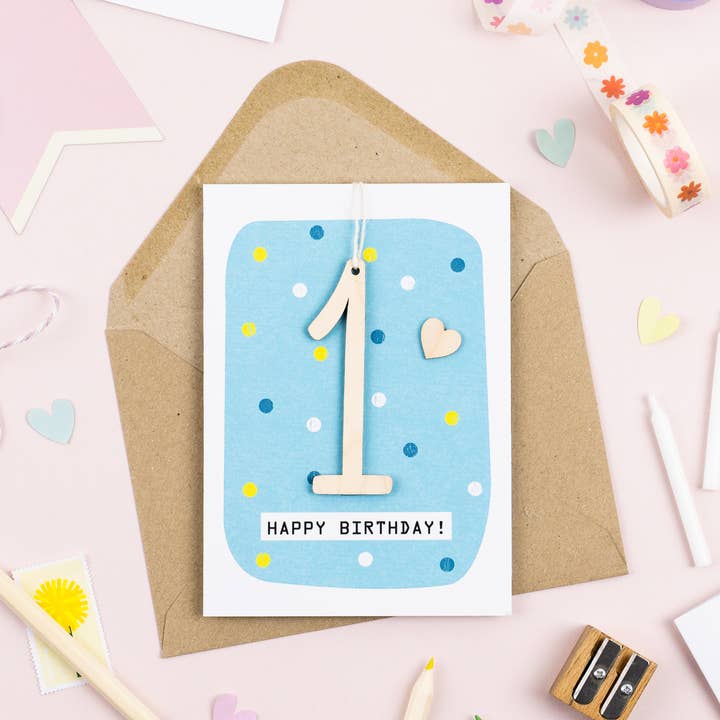 Tarjeta de edad 1 - Primer cumpleaños para venta al por mayor de Daisycat