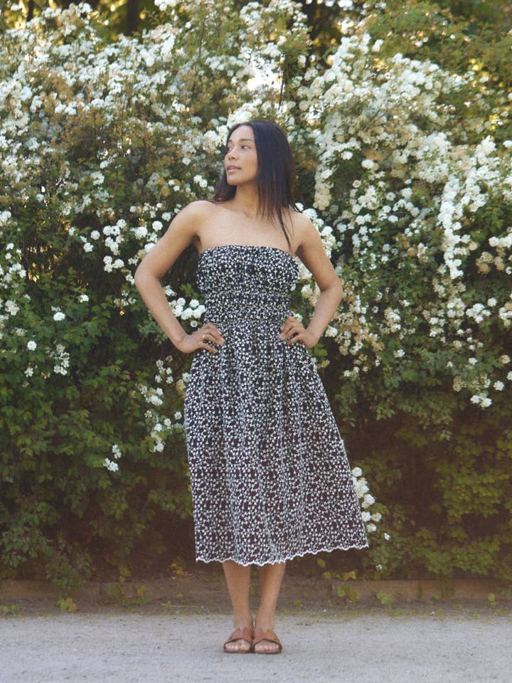 Sue Dress // Embroidered Viscose for wholesale by ASME STUDIOS