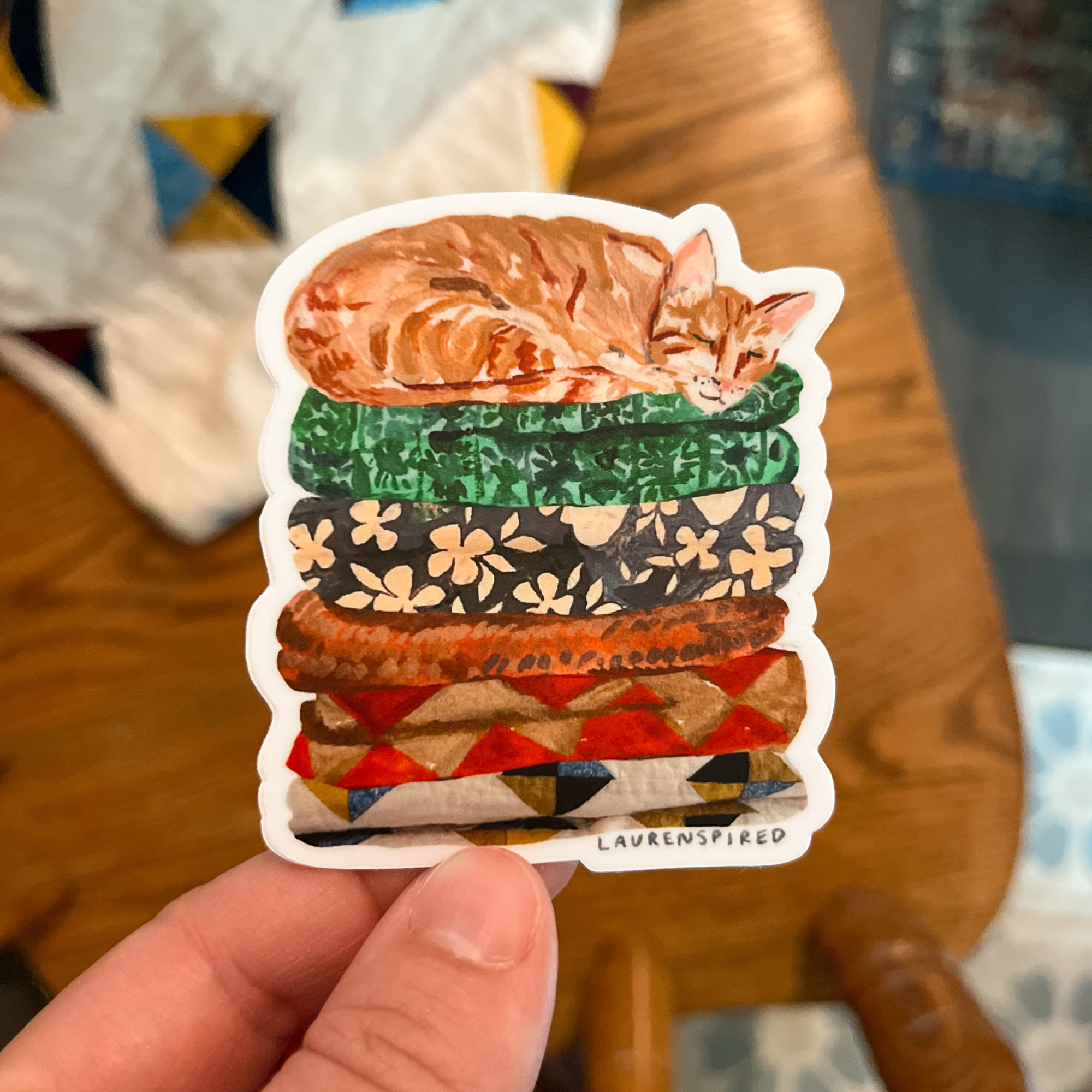 Laurenspired - Vente Autocollant - Autocollants en vinyle mignons en forme de chat orange, autocollant pour couette, autocollant d'automne5