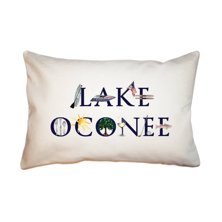 lake oconee large rectangle pillow for wholesale by Tina Labadini Designs