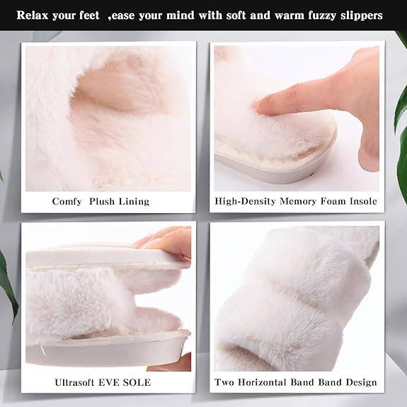 Crover - Wholesale Slippers - Women's - Women's Fluffy Open Toe Slipper2