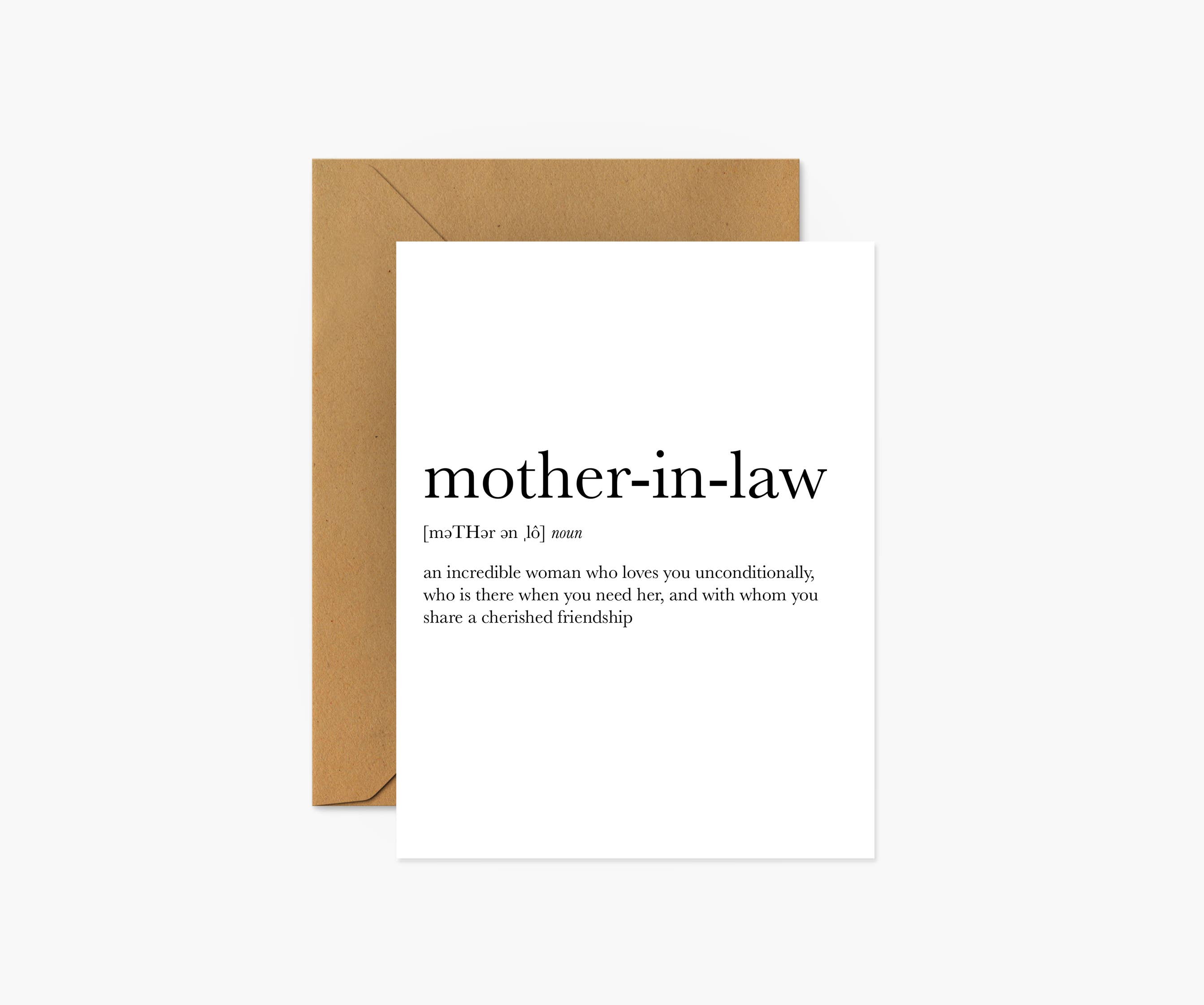 Footnotes - Wholesale Mother's Day Card - Mother-In-Law Definition - Mother's Day Card2