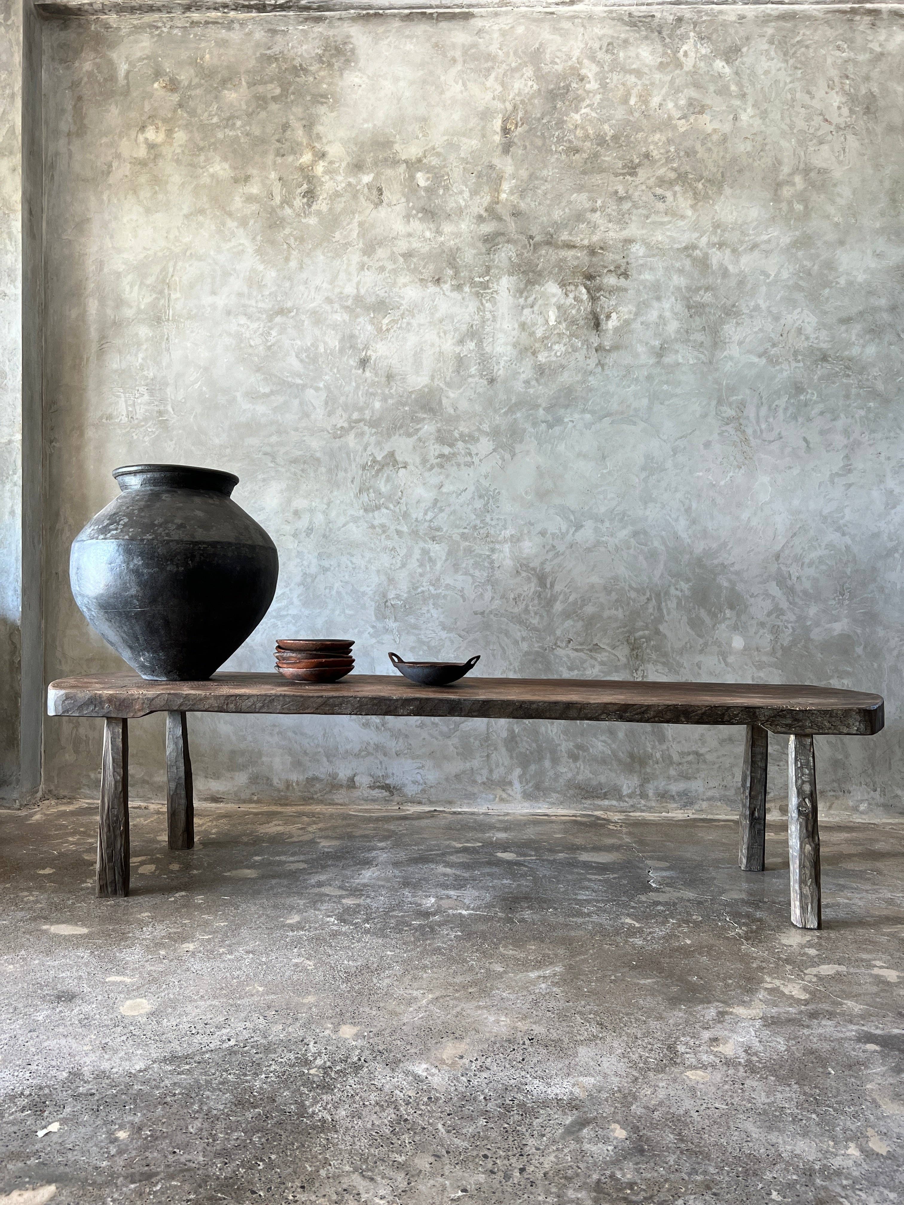 Office Objets - Wholesale Coffee Table - Large round coffee table in antique Asian teak L:2m W:50 H:5023