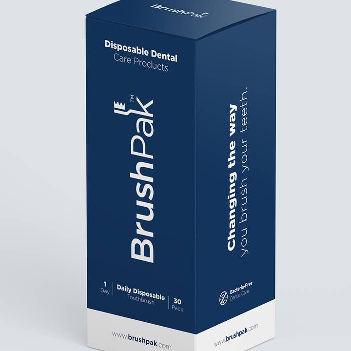 BrushPak - Wholesale Toothbrush - BrushPak™ Brand Daily Disposable Toothbrush (30-Pack Box)