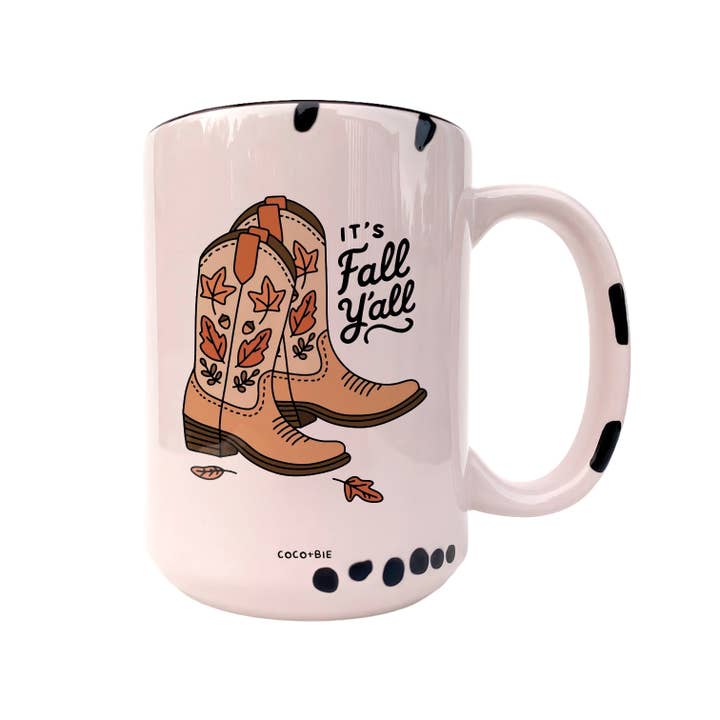 coco+bie designs – Großhandel Kaffeebecher – Tasse mit Herbst-Cowboystiefeln — Fall Y'all, Western Autumn, niedlich3