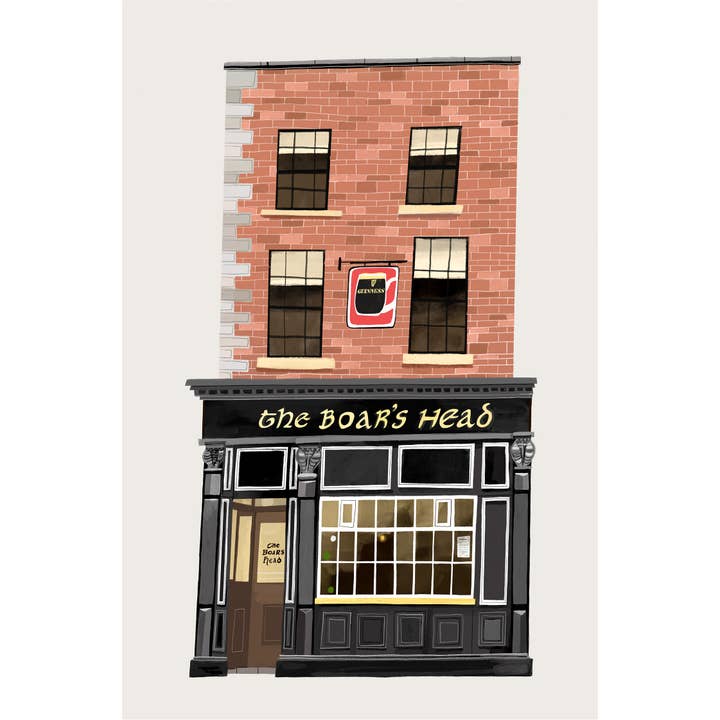 The Boar’s Head Bar, Dublin, Ireland, Art Print for wholesale by Conor Langton Art