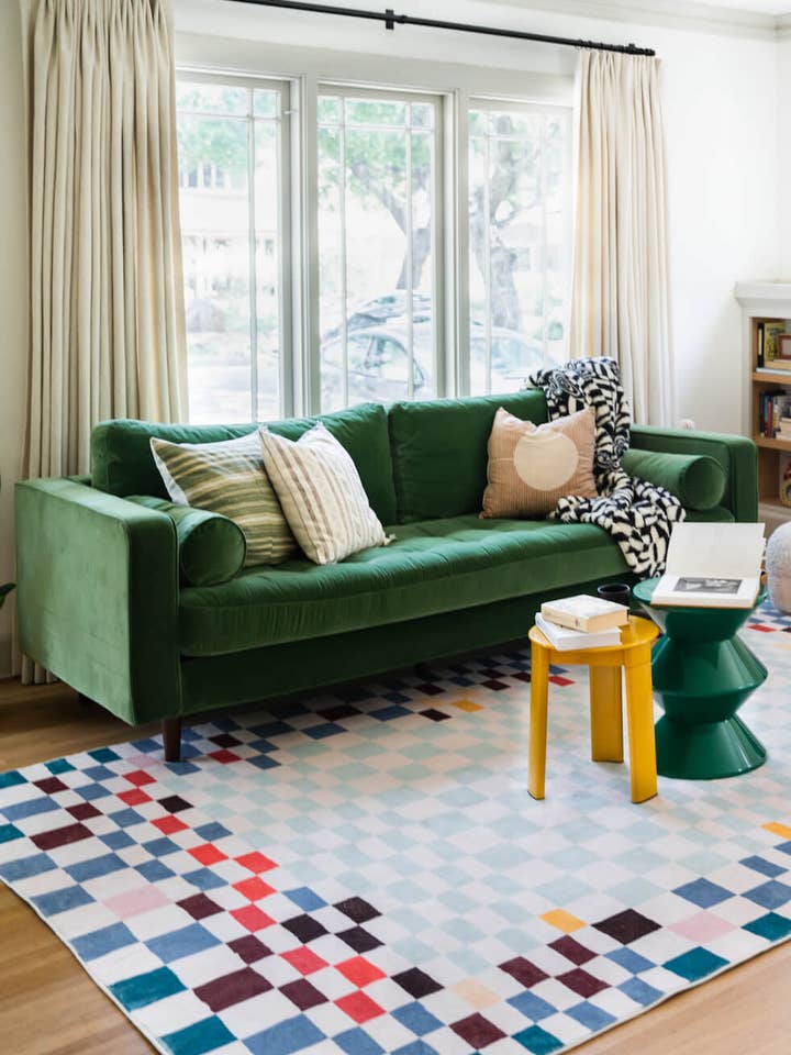 Pixel Multicolor Checkered Rug for wholesale by Lany Space