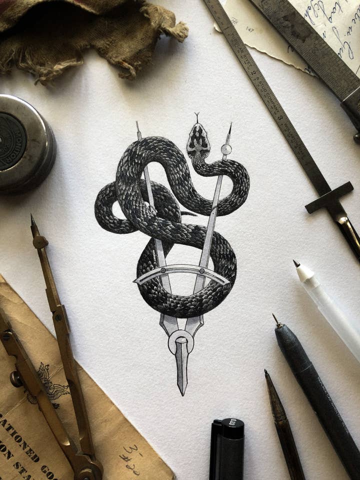Snake 5x7 for wholesale by InkWell Spectrum