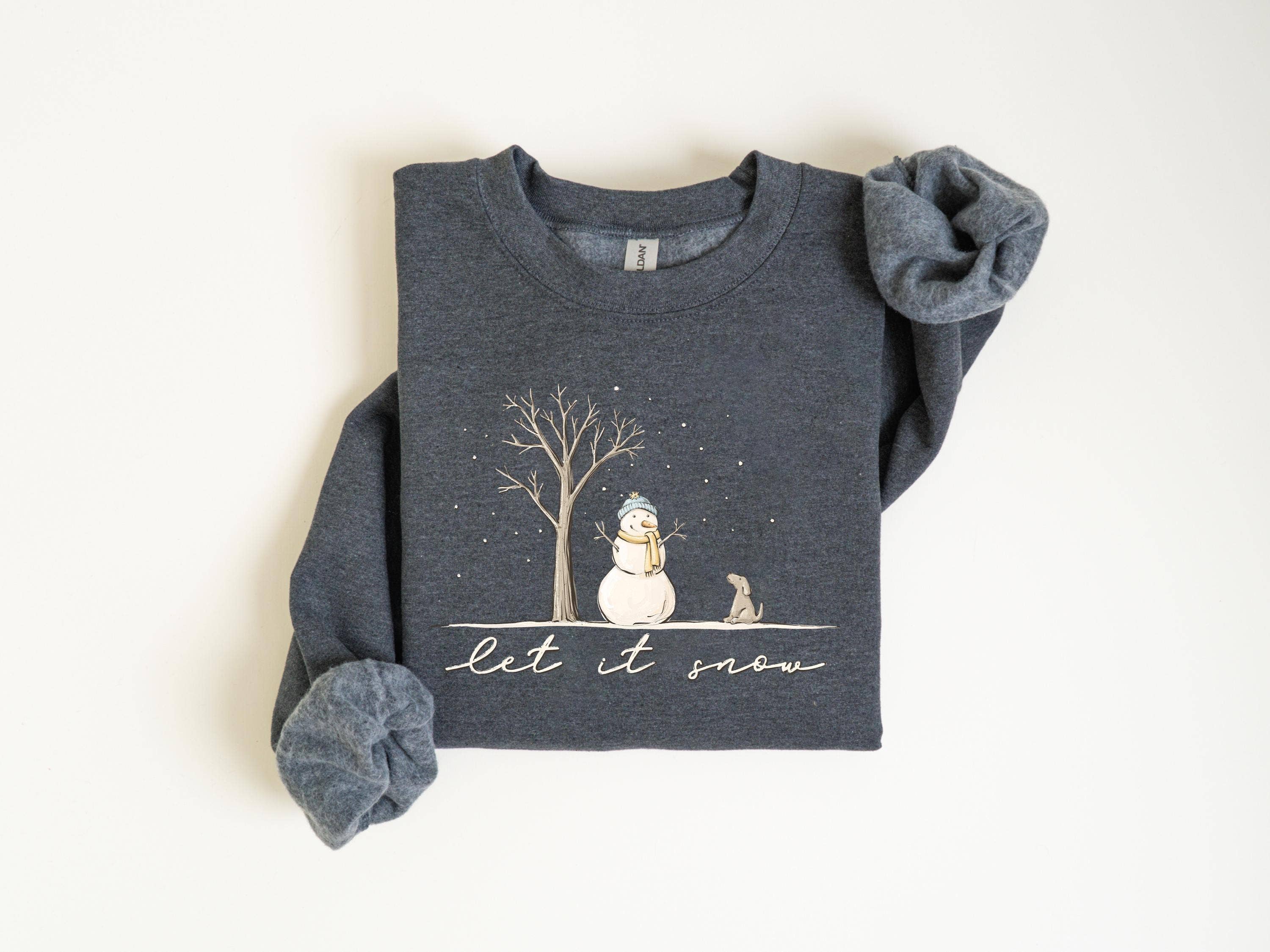 TheKingShirt - Wholesale Graphic Sweatshirt - Women's - Let It Snow Christmas Sweatshirt - Snowman Holiday Top1