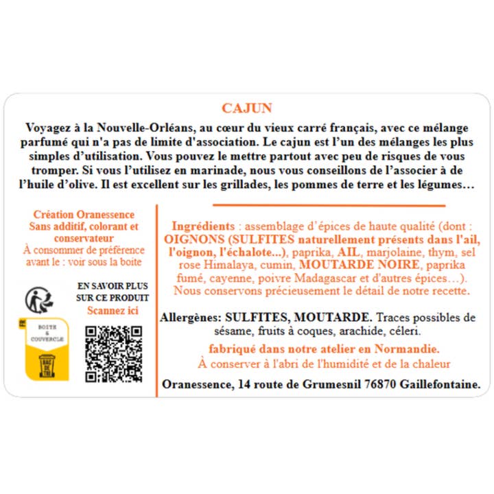 Oranessence - Wholesale Dried Spice Mix - Cajun (40g box)2