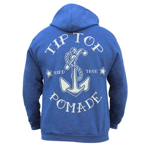 Navy Anchor Zip Hoodie for wholesale by Tip Top Industries