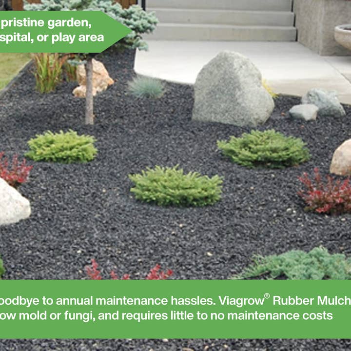 Viagrow - Wholesale Outdoor ornament/decor - Silver Rubber Playground & Landscape mulch by Viagrow, 1.5 CF Bag ( 11.2 Gallons / 42.3 Liters)3