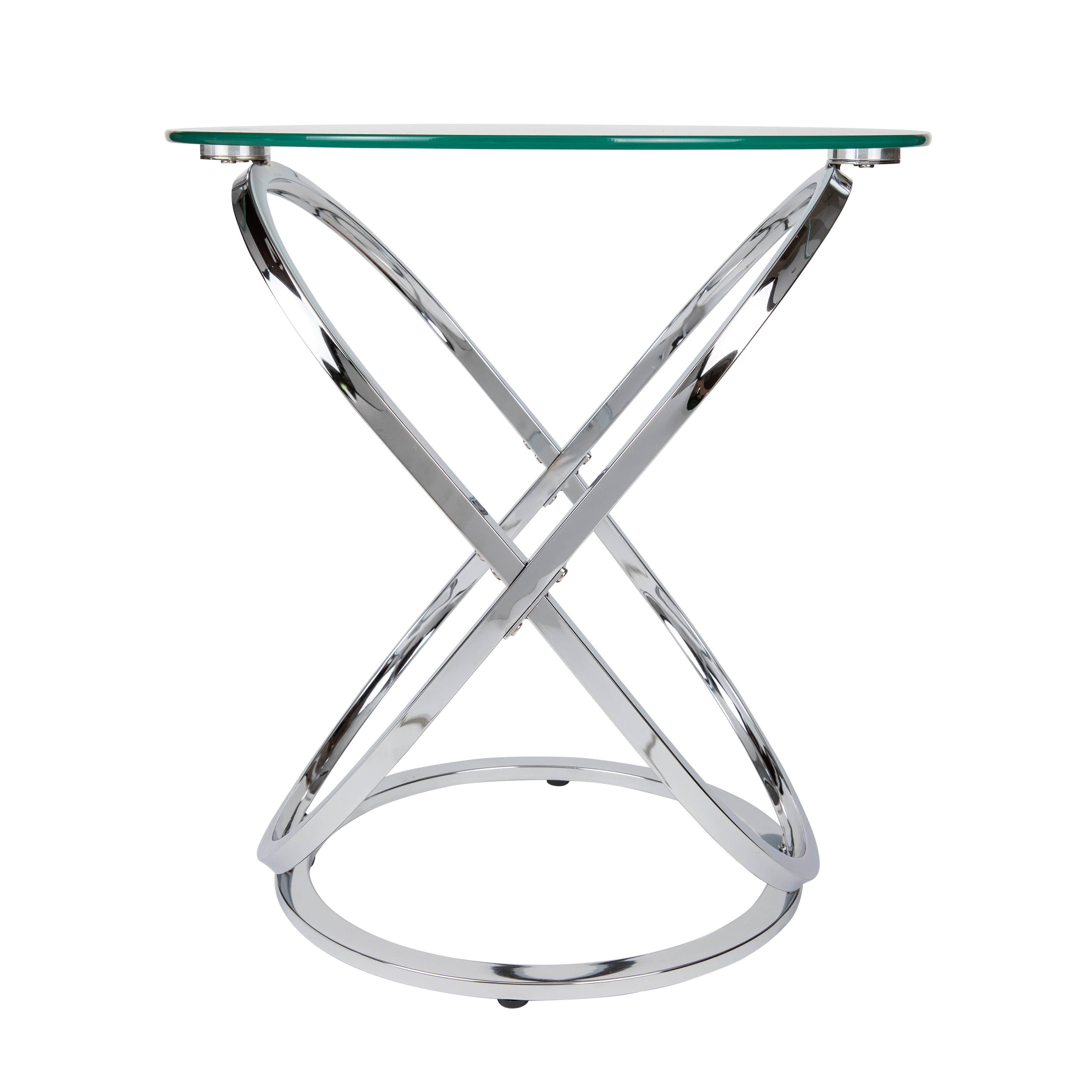 Danya B - Wholesale Side Table - Galaxy Base and Tempered Glass Round End Table12