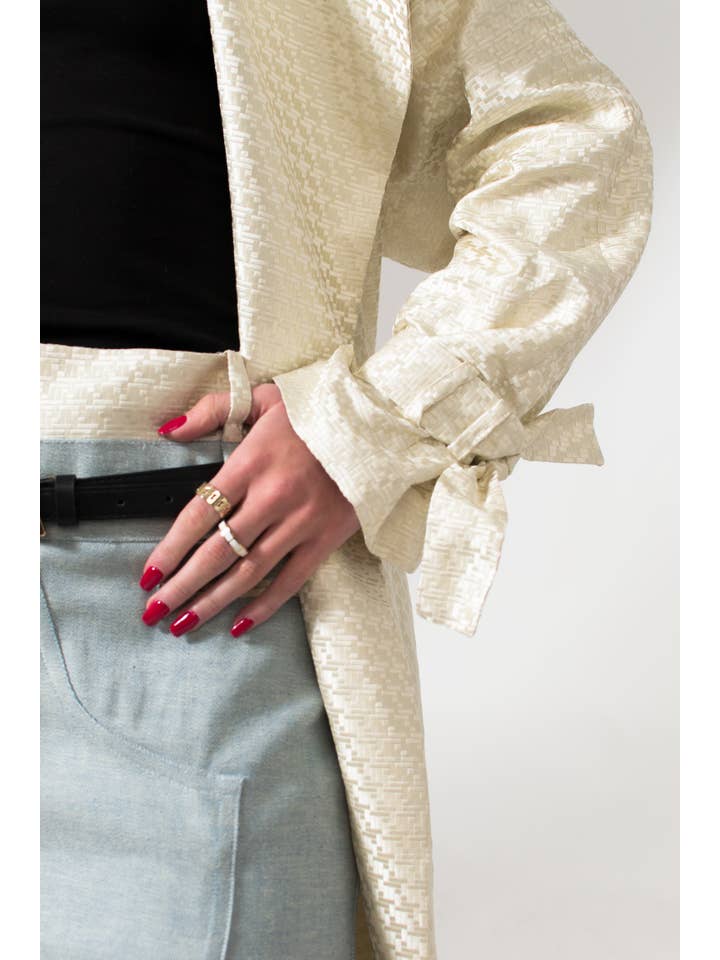 Cream White The Mae Trench Coat for wholesale on Faire5