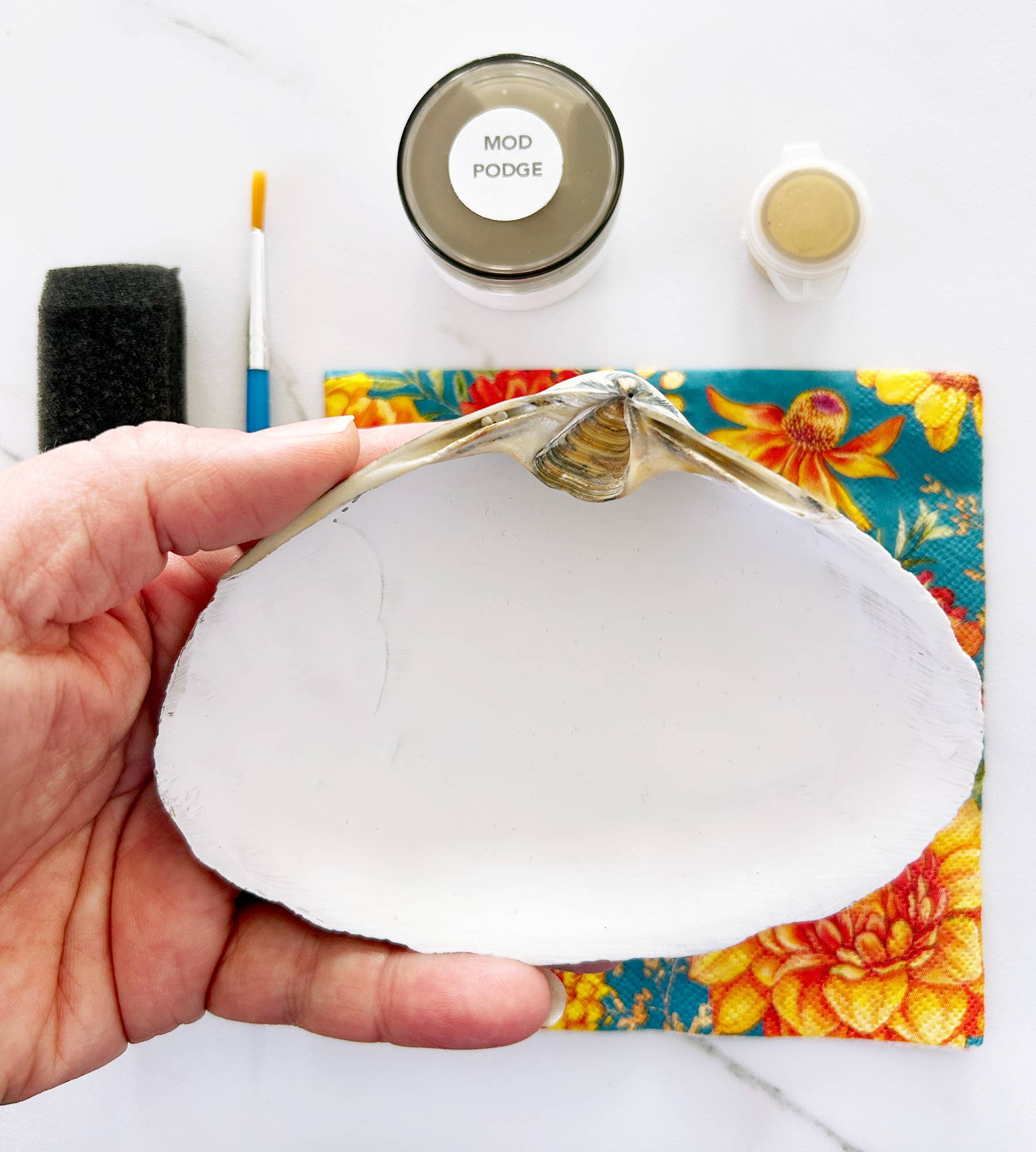 Adori Designs - Wholesale DIY Craft Kit - DIY Clam Shell Colorful Floral Mini Decoupage Kit 2