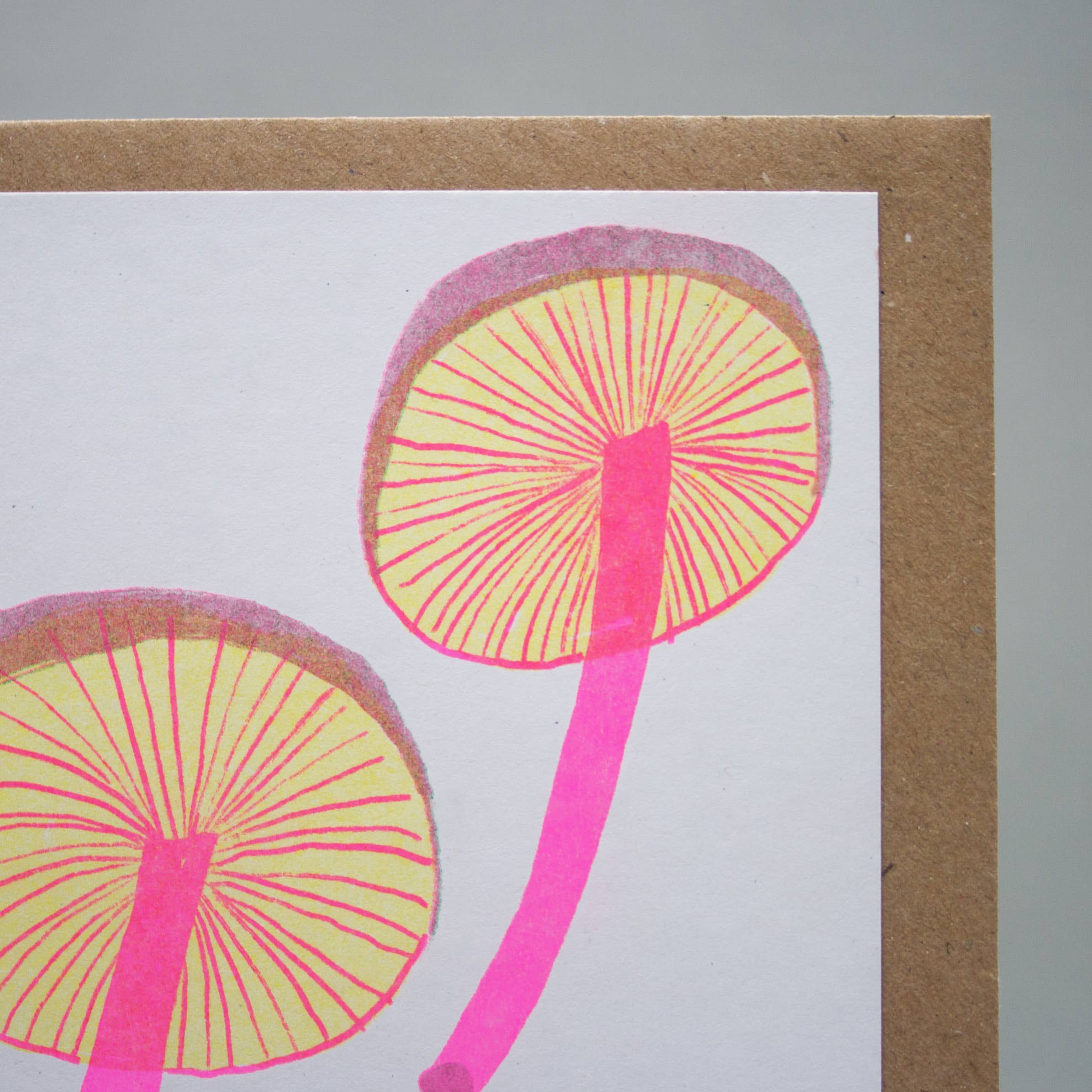 Hot Pink Press – wholesale Everyday greeting card – Mushrooms Card | Risograph Printed | Gardening & Food1