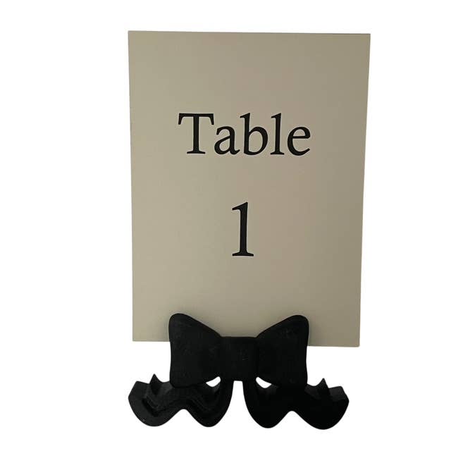 Tarjeteros de Mesa con Lazo | Negro Clásico | Juego de 12 para venta al por mayor de Table Talk Decor