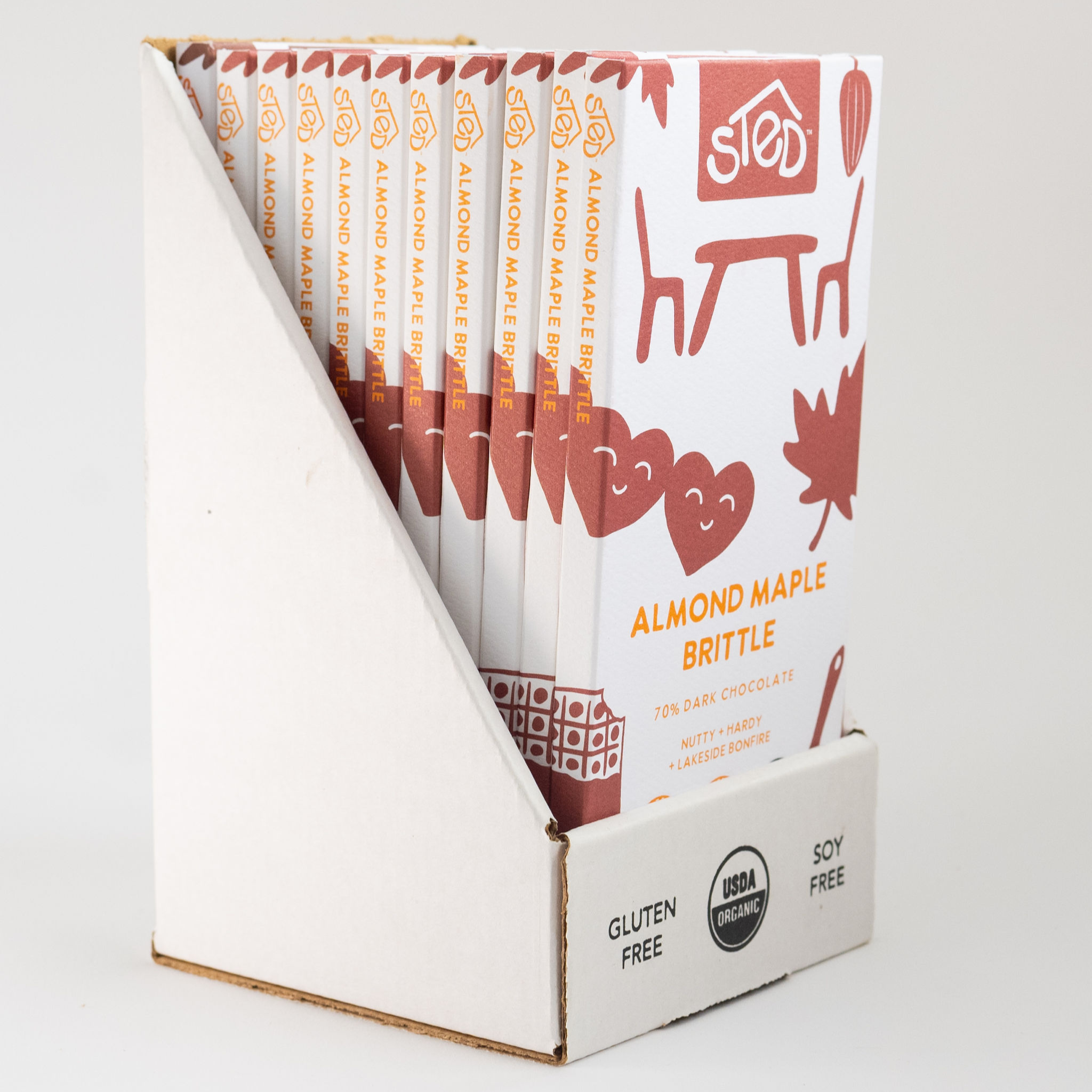 Sted Foods - Vendita all'ingrosso Barretta di cioccolato - Croccante alla mandorla e acero2