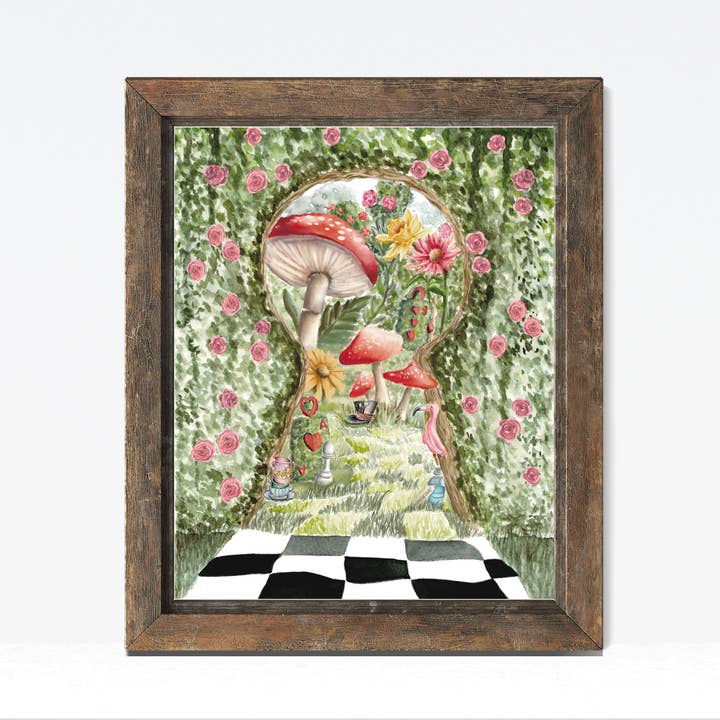 Fox and Wild - Wholesale Art Print - Alice in Wonderland Rosebush Print2