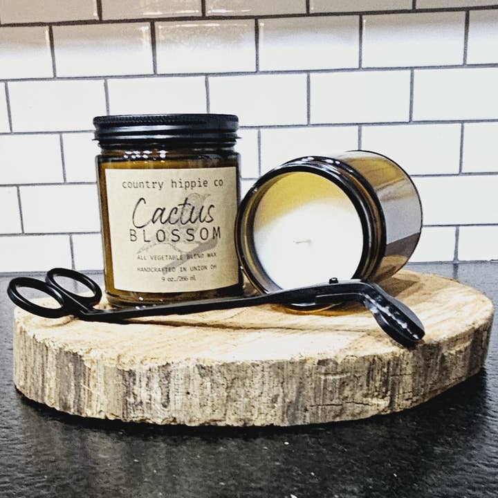 Country Hippie Co. - Wholesale Jar/Filled Candle - Cactus Blossom Apothecary-Inspired Jar Candle 9 oz.