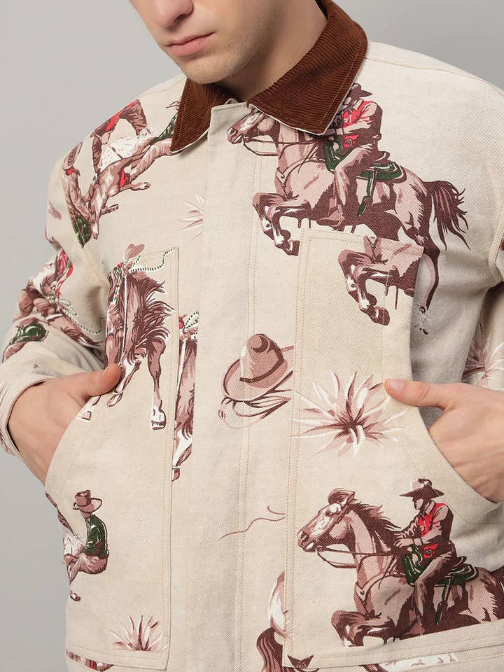 Colourjoylondon – wholesale Jacket – Unisex – Casual Slim Fit Cowboy Print Jacket By ColourJoyLondon10