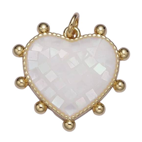 Stud Pearl Heart Charm for wholesale by It's Especially Lucky