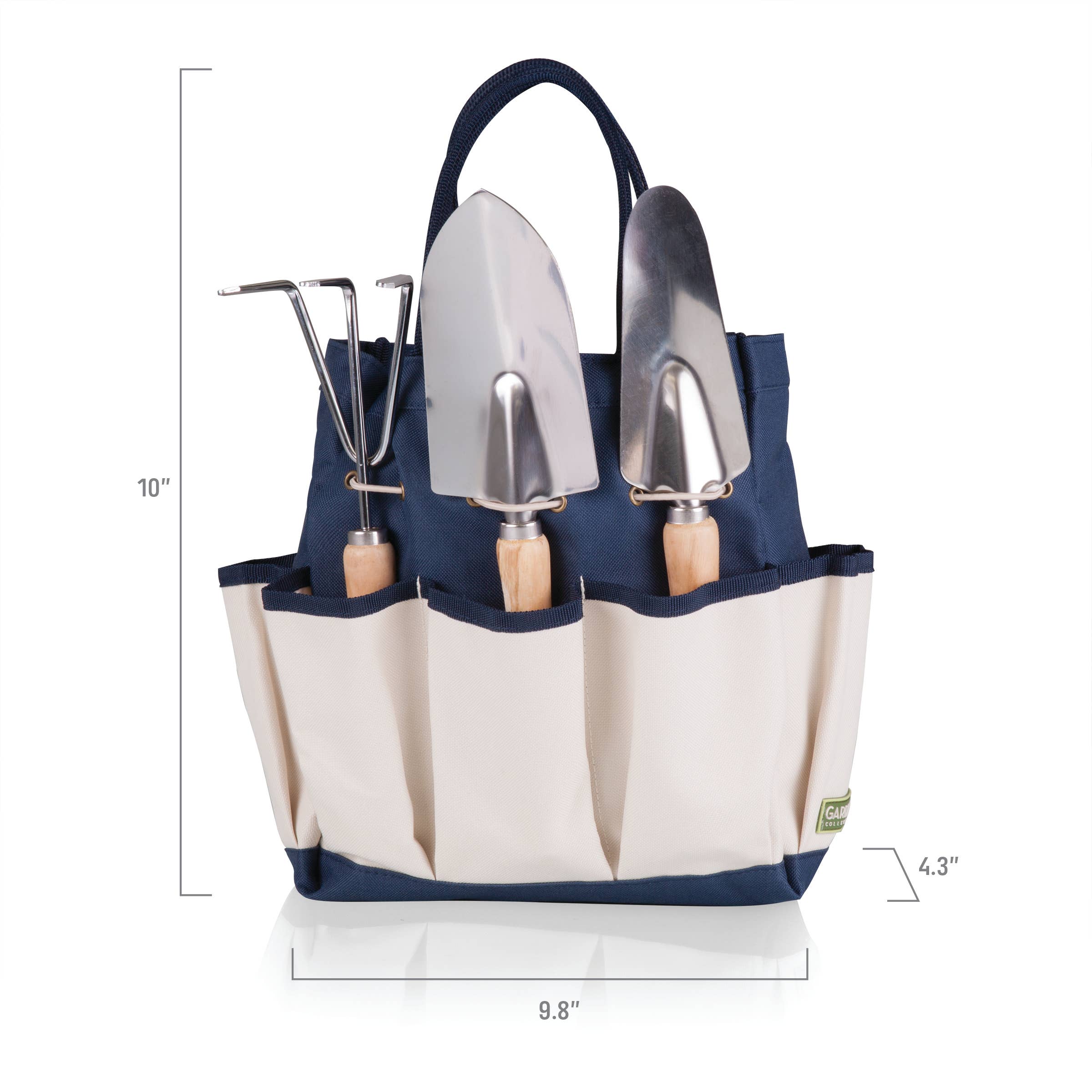 Bleu marine avec accents beiges Sac de jardinage avec outils, (bleu marine avec accents beiges) en vente sur Faire7