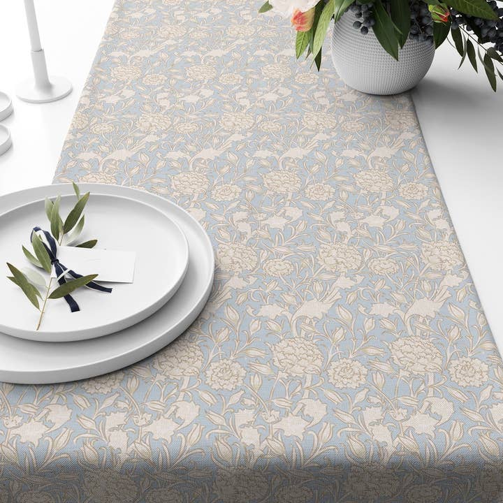 Tulip Cool Blue - William Morris Table Runner for wholesale by ART CUSHIONS