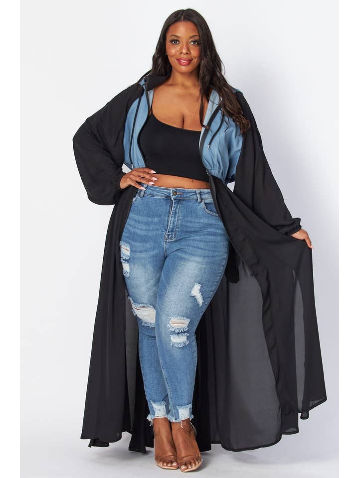 DENIM BLACK Plus Dress for wholesale on Faire4