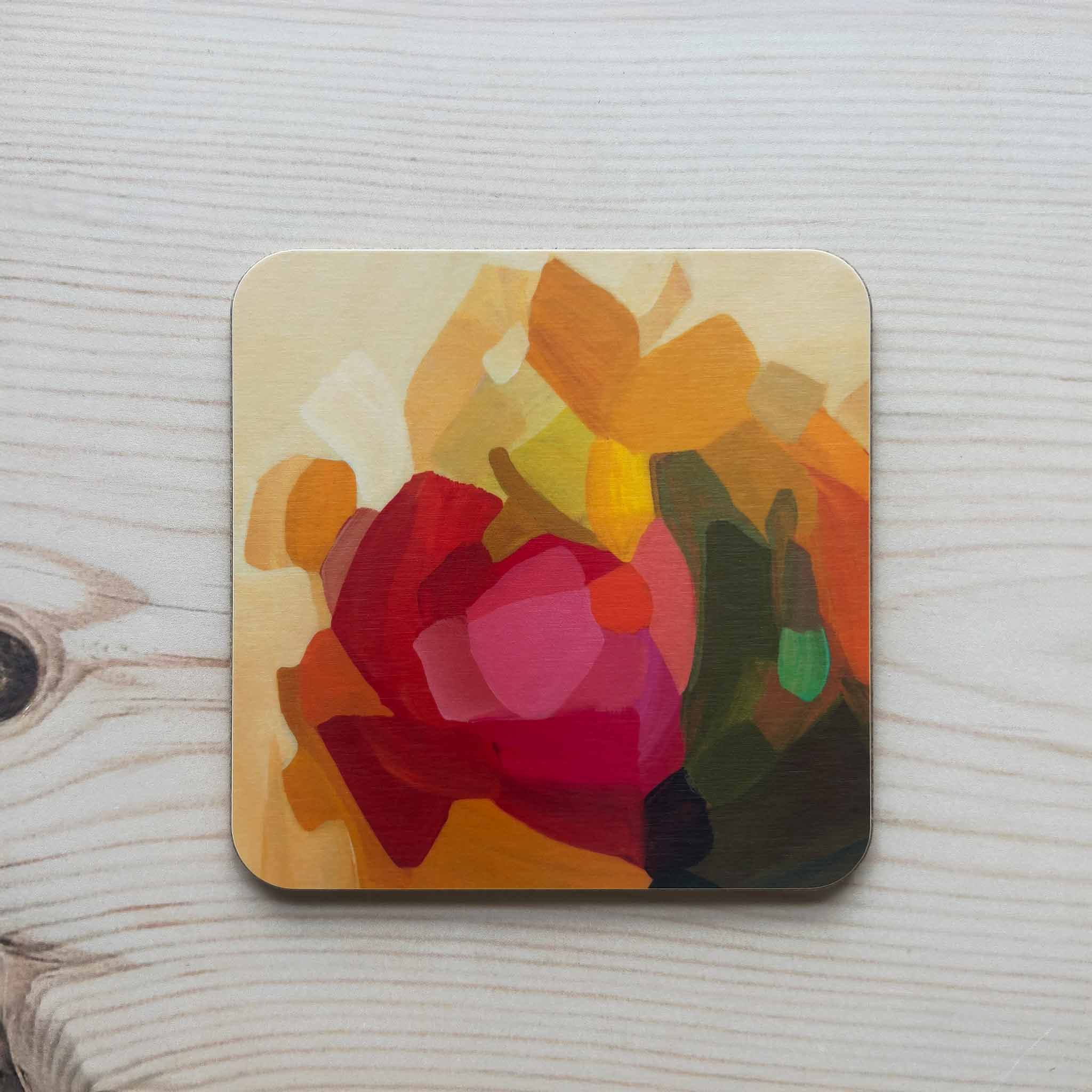 Susannah Bleasby Art - Wholesale Coasters - Coasters Set of 4 | Pink, Yellow & Orange Abstract | Brights5