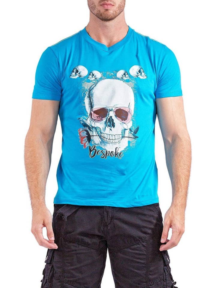 161567 - T-shirt Graphique Lunettes Roses Turquoise pour la vente par Bespoke Moda