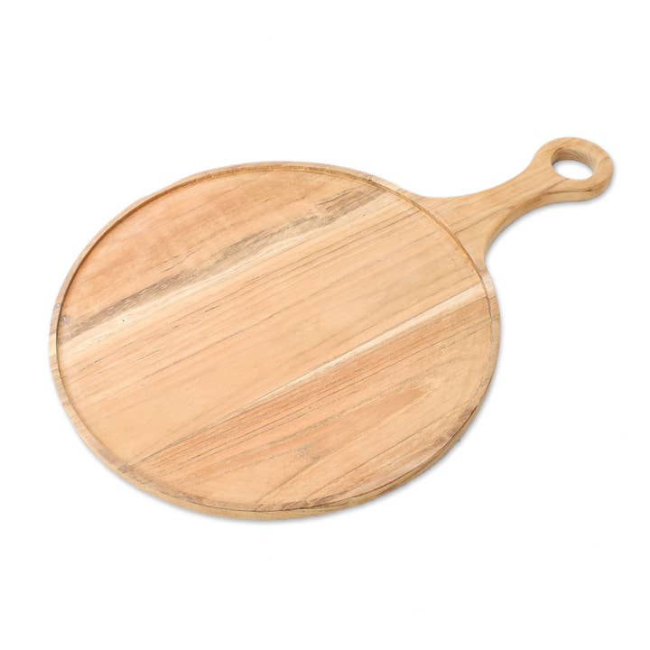 NOVICA - Wholesale Serving Tray - Novica Handmade Time To Eat Teak Wood Pizza Tray
